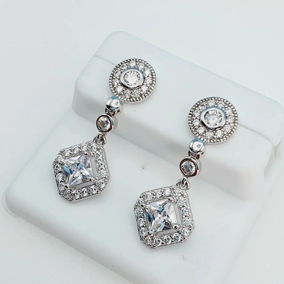 "925 Sterling Silver Cubic Zirconia Earrings, U19254851 - Picture 10 of 11